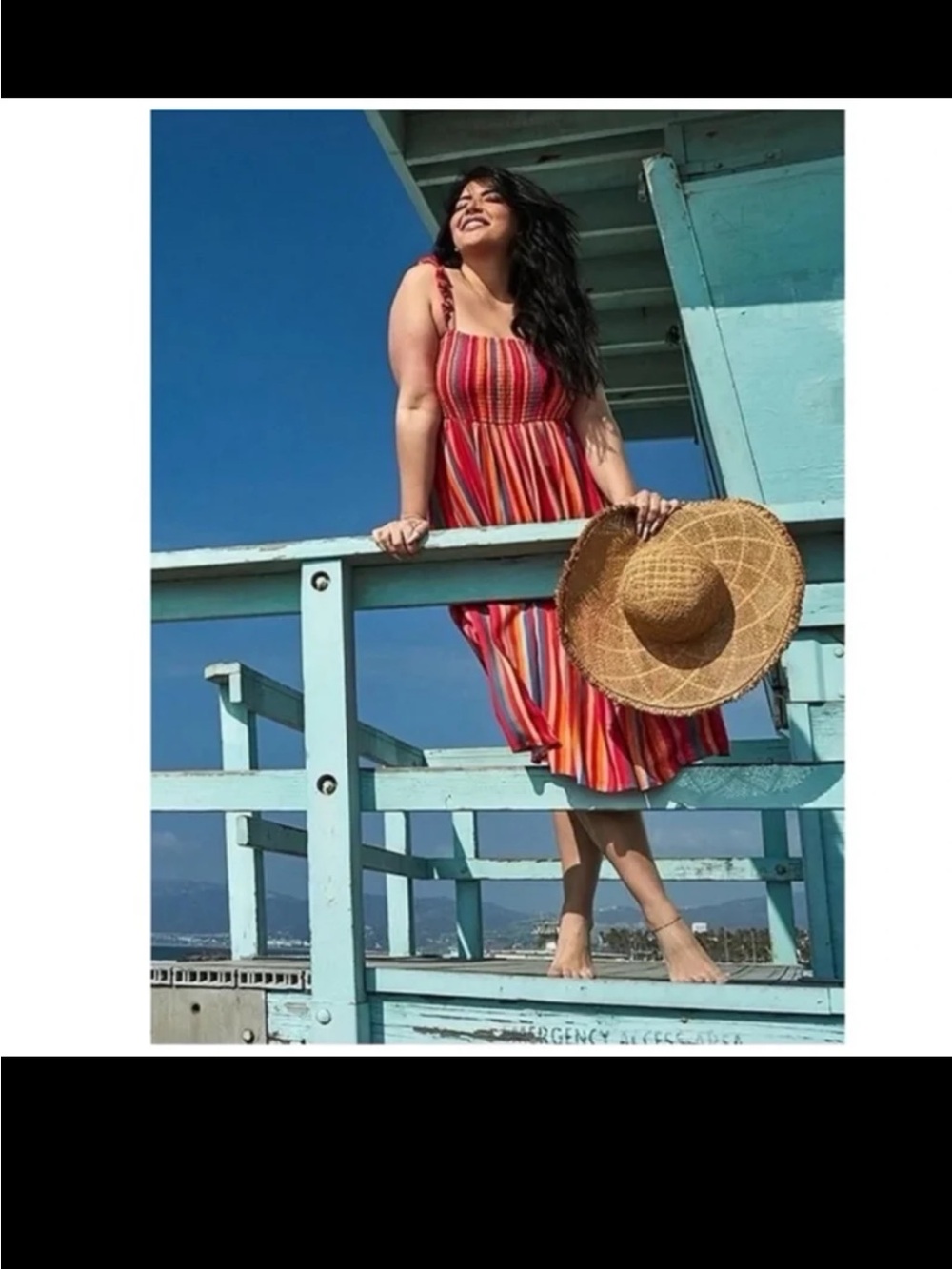 Torrid Midi Chaillis Smocked Tiered Dress in Striped Midi Dress size 0 or Large - Picture 3 of 12